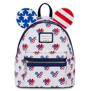 Loungefly Mickey and Minnie Mouse Americana Mini Backpack